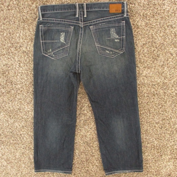 BKE Jeans Men's 37x29 Dark Wash Tyler Straight Leg 100% Cotton Denim - Picture 2 of 9